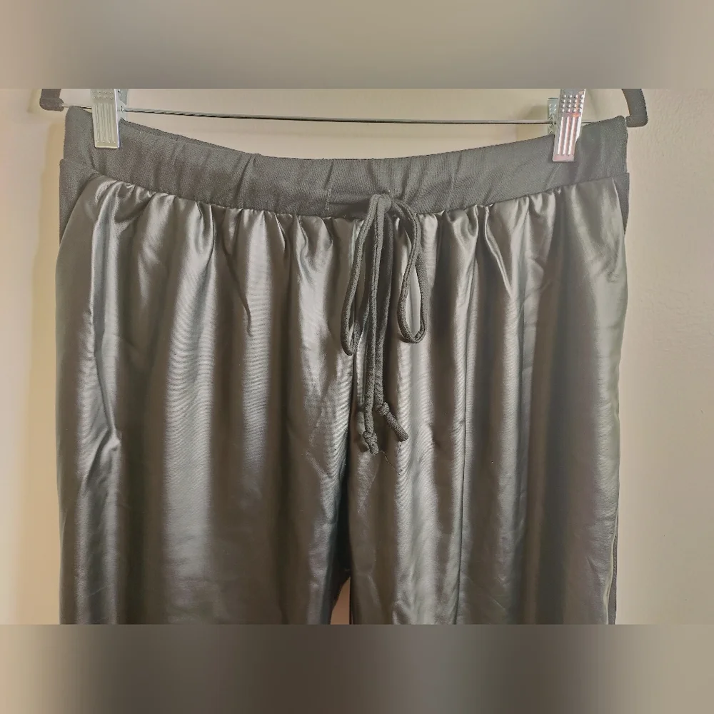 Hemish USA Faux Leather Joggers – Black (Plus Size)